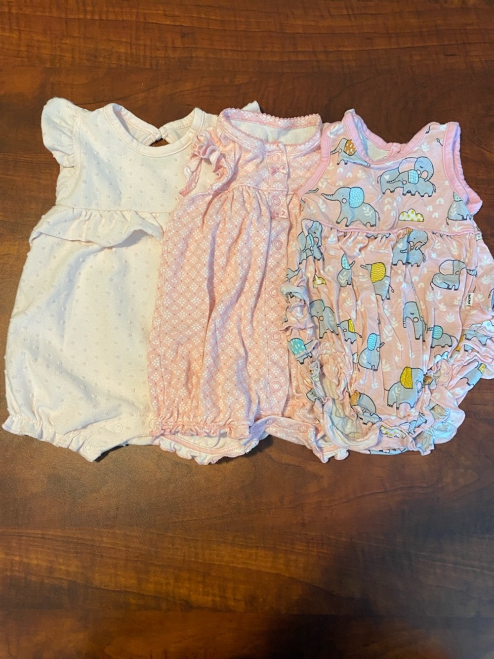 Baby Girls Pink and White Romper Bundle